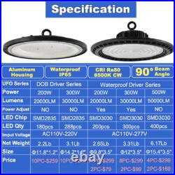 10 Pack Led High Bay Shop Lights 300W AC100-220V Industrial Warehouse UFO Lights