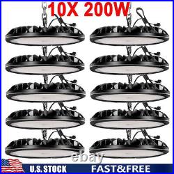 10 Pack Shop Lights 200W UFO LED High Bay Light Commercial Factory Warehouse GYM