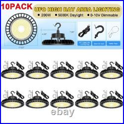 10 Pack UFO LED High Bay Light 200W Commercial Shop Lights for Warehouse Factory