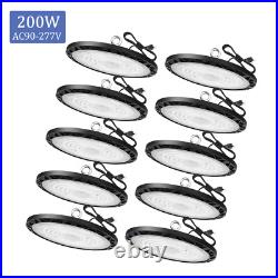10 Pcs 200W UFO Led High Bay Light Factory Shop Gym Commercial Industrial Light