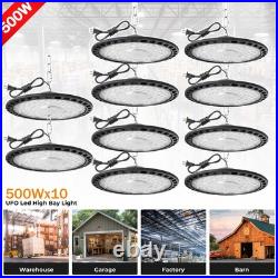10 Pcs 500W UFO Led High Bay Light Commercial Industrial Warehouse Factory Light