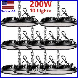 10x200W UFO LED High Bay Light Garage Warehouse Industrial Commercial Fixture US