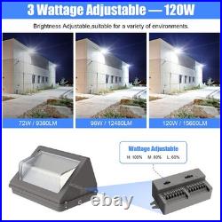 120W Adjustable 3000K 4000K 5000K Outdoor Wall Pack Lights Fixture Dusk to Dawn