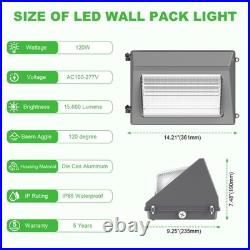 120W Adjustable 3000K 4000K 5000K Outdoor Wall Pack Lights Fixture Dusk to Dawn