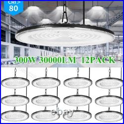 12Pack 300W UFO LED High Bay Light Work GYM Warehouse Industrial Garage Lights