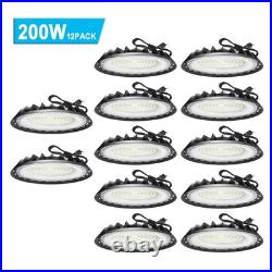 12Pcs 200W UFO LED High Bay Light Commercial Industrial Garage Led Shop Lights