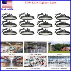 12Pcs 200W UFO LED High Bay Light lamp GYM Factory Warehouse Industrial Lighting