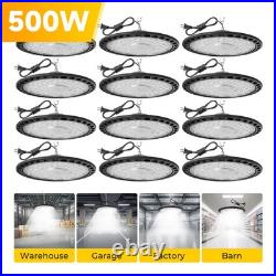 12Pcs 500W UFO Led High Bay Light Shop Industrial Commercial Warehouse Gym Light