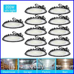 12Pcs UFO Led High Bay Light 200W Commercial Industrial Warehouse Factory Light
