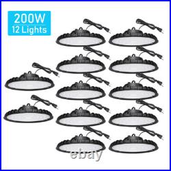 12Pcs UFO Led High Bay Light 200W Commercial Industrial Warehouse Led Shop Light