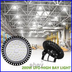 12X 200W UFO LED High Bay Light Gym Factory Warehouse Industrial Shed Lighting