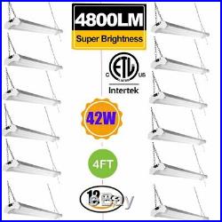 12X Linkable LED Shop Light 4ft 42W 5000K 4800LM Super Bright, cETLus P2