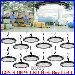 12 Pack 100W UFO Led High Bay Light Factory Warehouse Commercial Led Shop Lights
