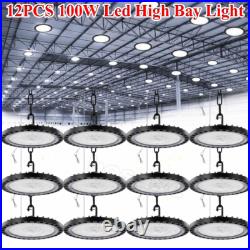 12 Pack 100W UFO Led High Bay Light Factory Warehouse Commercial Led Shop Lights