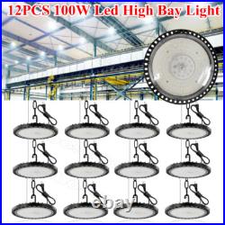 12 Pack 100W UFO Led High Bay Light Factory Warehouse Commercial Led Shop Lights