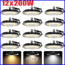 12 Pack 200W UFO LED High Bay Light Factory Industrial Warehouse Commercial Shop