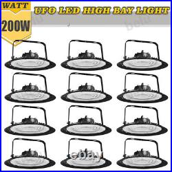 12 Pack 200W UFO Led High Bay Light Factory Warehouse Commercial Led Shop Lights