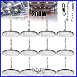 12 Pack 200W UFO Led High Bay Light Factory Warehouse Commercial Led Shop Lights