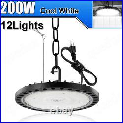 12 Pack 200W UFO Led High Bay Light Factory Warehouse Commercial Led Shop Lights