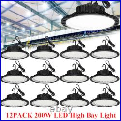 12 Pack 200W UFO Led High Bay Light Factory Warehouse Commercial Led Shop Lights