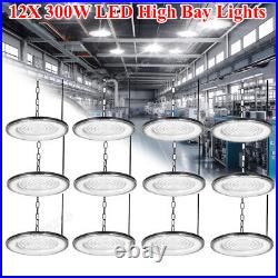 12 Pack 300W Led UFO High Bay Light 300 Watts Commercial Factory Warehouse Light