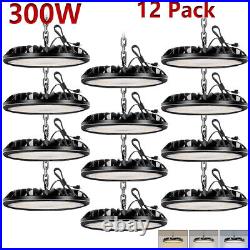 12 Pack 300W UFO LED High Bay Light Garage Industrial Fixture Dimmable(3 Colors)