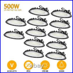 12 Pack 500W UFO Led High Bay Light Industrial Commercial Garage Warehouse Light