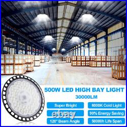 12 Pcs UFO Led High Bay Light 500W Commercial Industrial Warehouse Factory Light