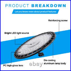 12 Pcs UFO Led High Bay Light 500W Commercial Industrial Warehouse Factory Light