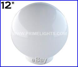 12 White Round Globe Outdoor Spheres Lamp Post Top Light Pole Acrylic New Post