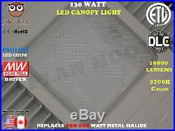 130 Watt LED Canopy Light High Bay Gas Station Warehouse ETL DLC Meanwell 5700K