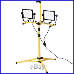 14,000 Lumen LED Work Lights Dual Head Weather Resistant with Tripod Stand