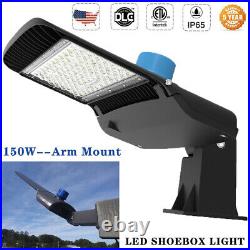 150W Commercial LED Parking Lot Lights Outdoor Arm Mount LED Shoebox Area Light