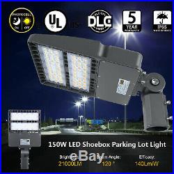 150W Commercial LED Road Street Light Flood Shoebox Industrial Lamp Dusk to Dawn