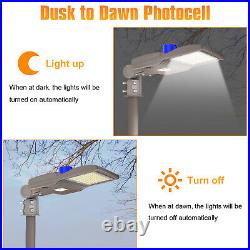 150W Dusk To Dawn LED Parking Lot Pole Light Outdoor Road Street Area Lighting