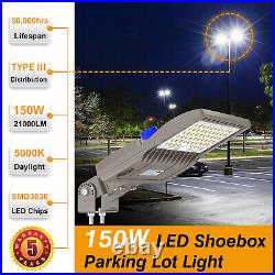 150W Dusk-to-Dawn LED Parking Lot Light Commercial Outdoor Shoebox Street Lights