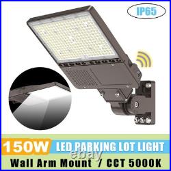 150W LED Area Stadium Light Parking Lot Shoebox Dusk to Dawn Flood Wall Lighting