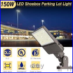 150W LED Parking Lot Dusk to Dawn Outdoor Light Commercial Shoebox Pole Lights