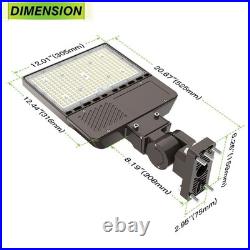 150W LED Parking Lot Light 22500LM Shoebox Pole Fixture Dusk To Dawn Arm Mounted