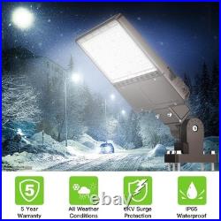 150W LED Parking Lot Light 22500LM Shoebox Pole Fixture Dusk To Dawn Arm Mounted