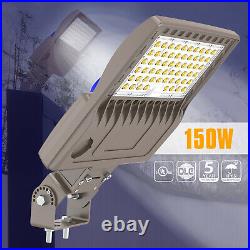 150W LED Parking Lot Light Commercial Lighting Shoebox Pole Lamp Dusk to Dawn