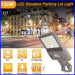 150W LED Parking Lot Light Commercial Outdoor Shoebox Street Area Lighting IP65