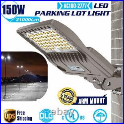 150W LED Parking Lot Light Commercial Shoebox Area Pole Light Fixture Arm Mount