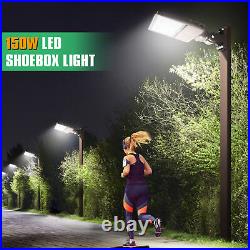 150W LED Parking Lot Light Dusk To Dawn Shoebox Area Light Replace 450W HID/HPS
