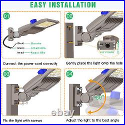 150W LED Parking Lot Light Dusk to Dawn Commercial Outdoor Shoebox Street Lamp