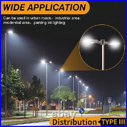 150W LED Parking Lot Light Dusk to Dawn Outdoor Shoebox Street Area Lighting DLC