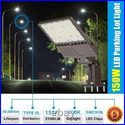 150W LED Parking Lot Light Outdoor Commercial Outside Security Flood Lighting