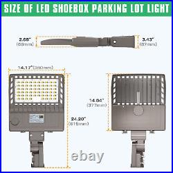 150W LED Parking Lot Light Outdoor Commercial Shoebox Area Lighting 21000LM 5k