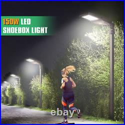 150W LED Parking Lot Light Outdoor Commercial Shoebox Area Lighting 21000LM 5k