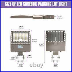 150W LED Parking Lot Light Street Pole fixture Shoebox Area Light Trunnion Mount